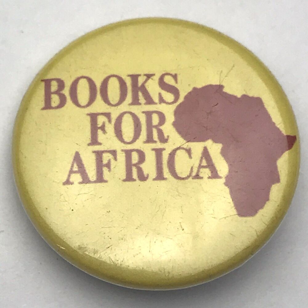 Books For Africa Vintage Pin Button Pinback